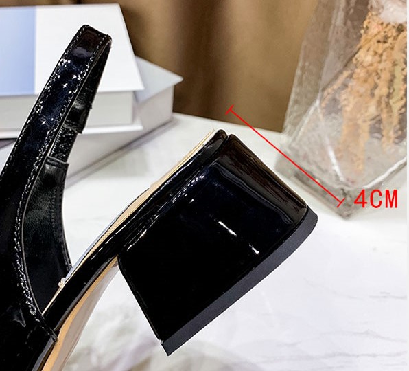 Giày búp bê nữ hở gót phối xích gót 3cm