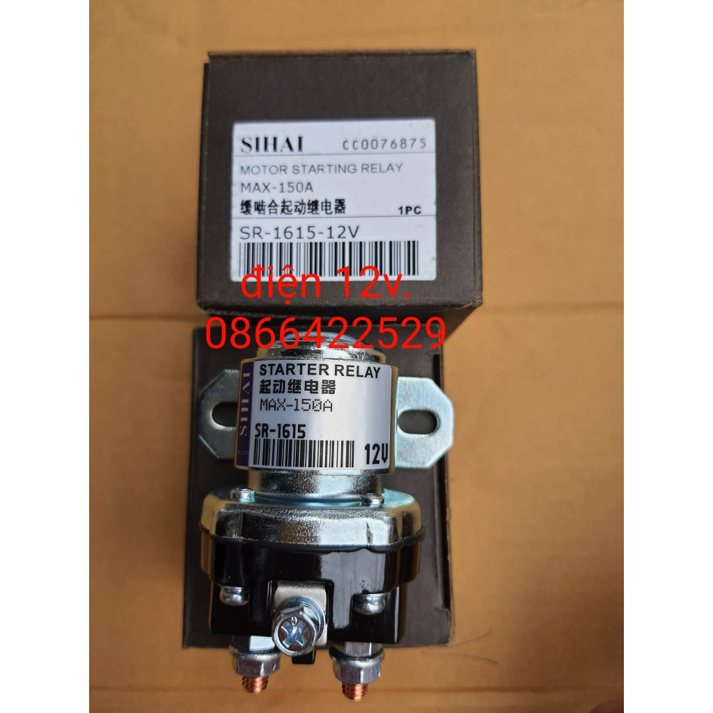 Rơ le phụ đề 12v 24v hiệu si hai xịn 150a , rơ le bảo vệ đề ô tô, máy công trình