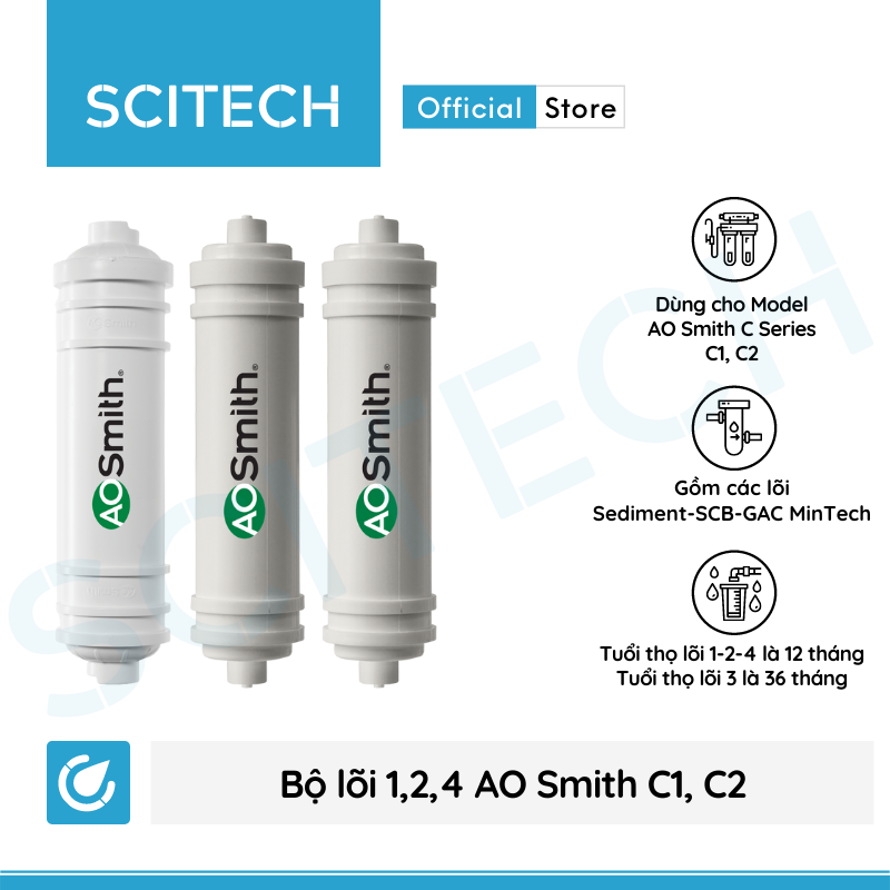 Bộ lõi máy lọc nước AO Smith C1/C2