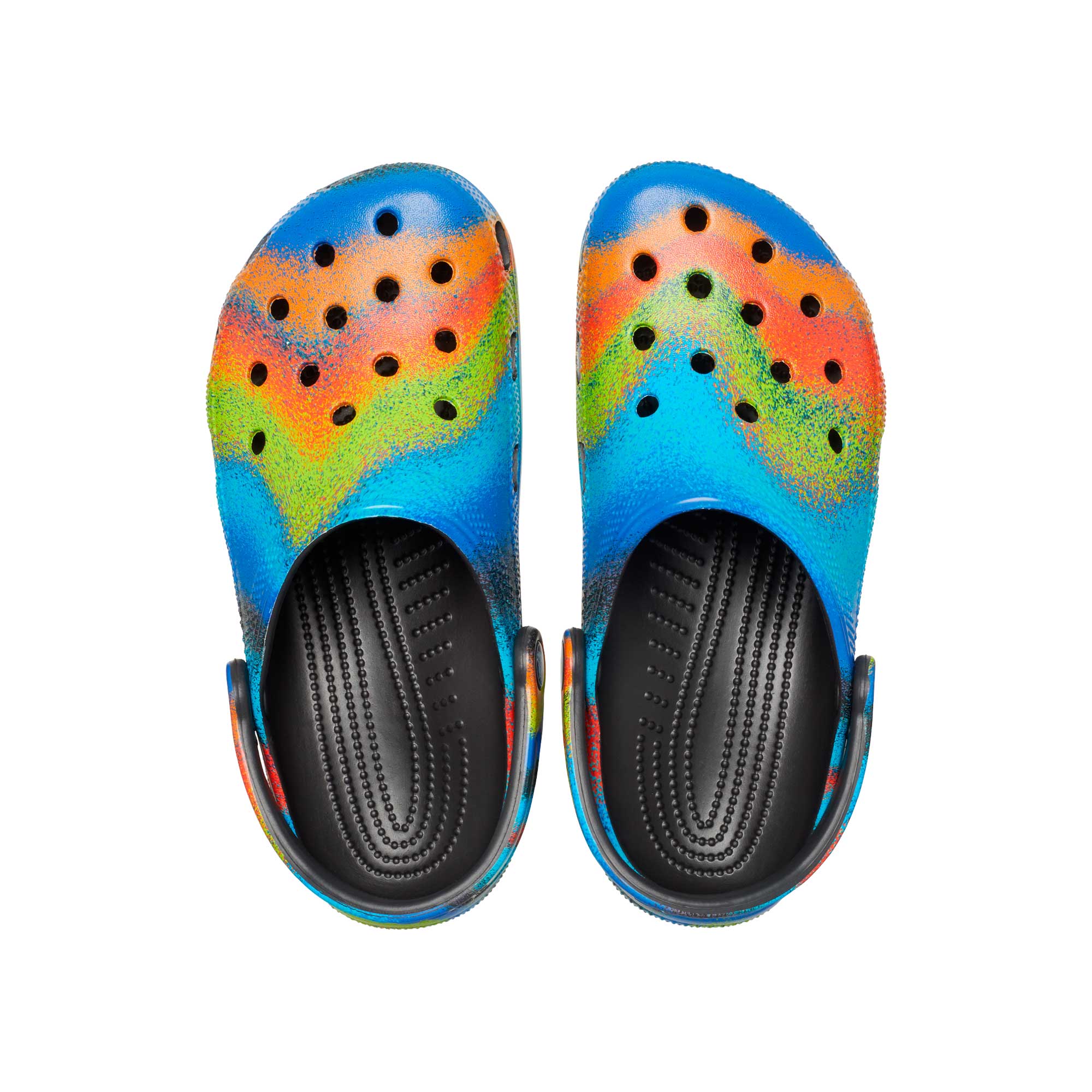 Giày Clog Unisex Crocs Spray Dye Classic - Black - 208054-0C4