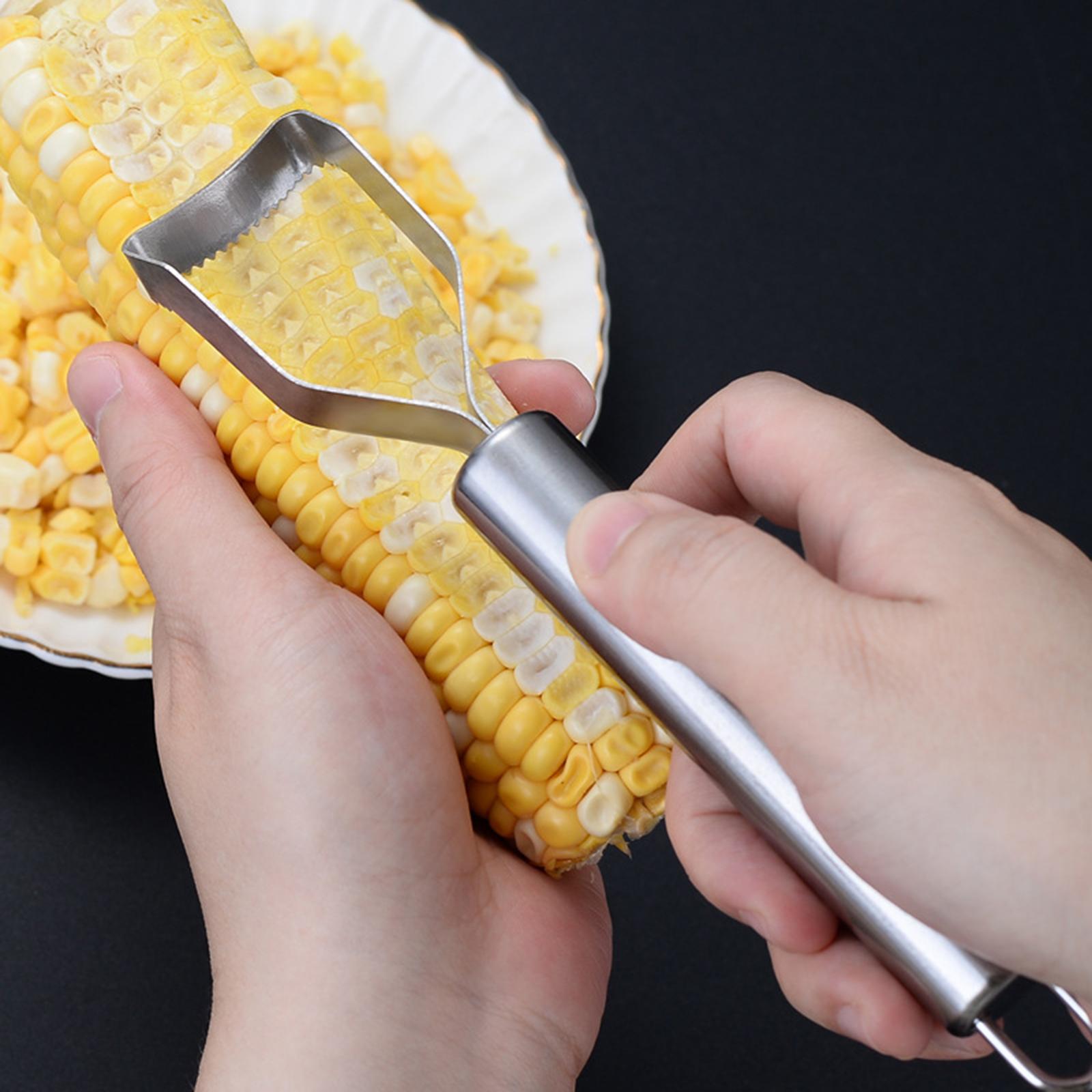 BNGOOD Corn Stripper Stainless Steel Corn Thresher Ergonomic Handle Compact Quick Corn Cobs Remover COB Remover Tool Heavy Duty Corn Planer Cutter