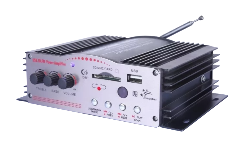 Amply mini đọc USB/thẻ SD/Radio YW-200A + Adaptor 12v/2A