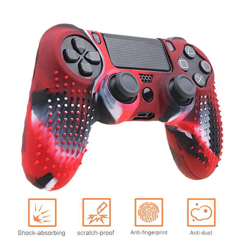 [Fortitudes] Camouflage Silicone Rubber Skin Grip Cover Case for PlayStation 4 PS4 Controller