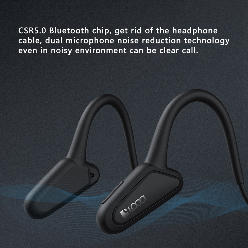 LOCA Z2 Bone Conduction Bluetooth Headset, Ipx4 Waterproof Wireless Bluetooth Headset for Running, Traveling