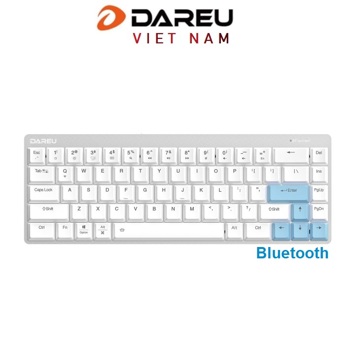 Bàn phím cơ Dareu EK868 Bluetooth WHITE 68KEY  (SLIM, Brown/ Red D-KAILH switch)