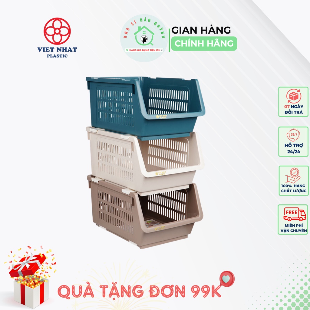 Combo 3 kệ đựng đồ gấp gọn đa năng, kệ để đồ xếp tầng 5569 - Kệ xếp tầng đa năng Việt Nhật cao cấp tiết kiệm không gian