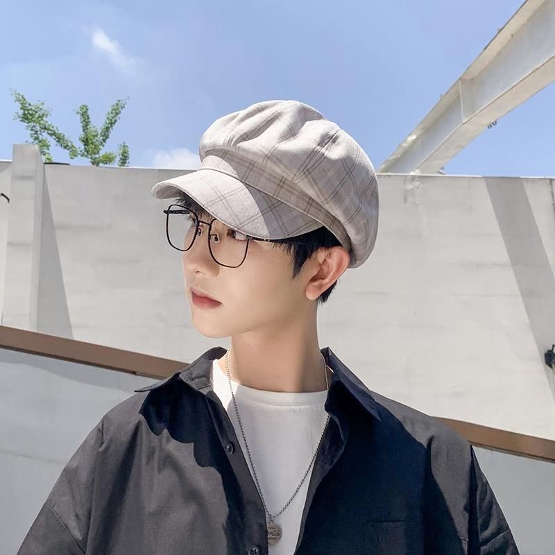 EERSHENSHI Retro british octagonal hat painter hat men's peaked cap beret hat fashion handsome