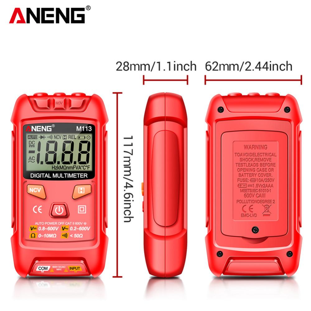Máy đo vạn năng kĩ thuật số Mini Tester AC/DC Đồng hồ đo dòng điện điện áp LCD Điện áp kháng Meter với NCV 1999counts tự động điều chỉnh phạm vi