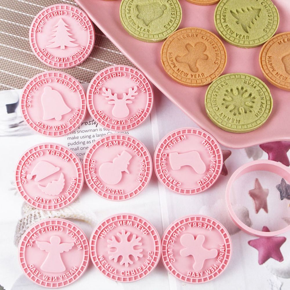 9Pcs%20Cookie%20Tools%203D%20Christmas%20Cookie%20Cutters%20Plastic%20Pink%20Biscuit%20Mold%20Santa%20Snowman%20Bell%20Elk%20Pattern%20Cookie%20DIY%20-%20Image%207