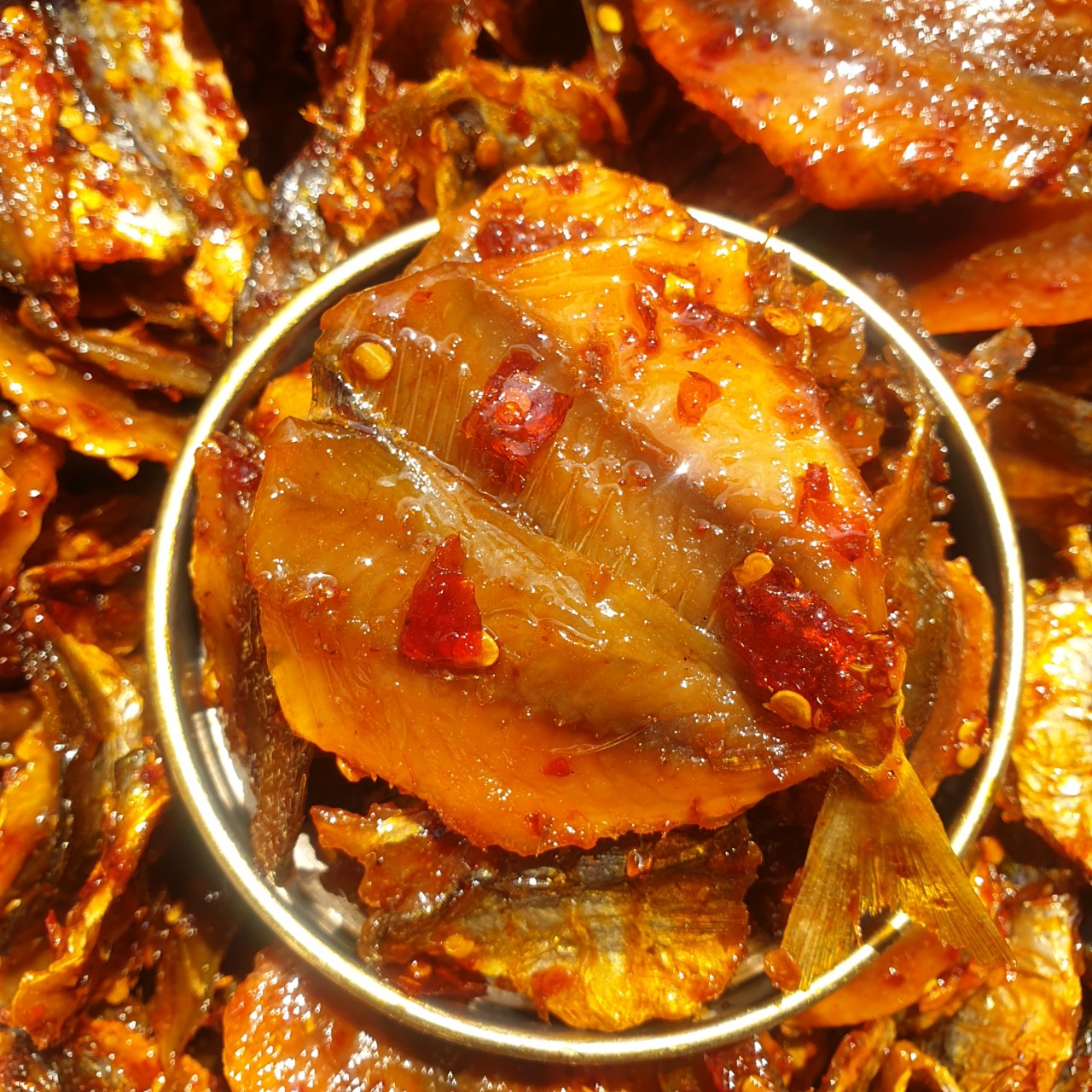 Dry fish floss Gold sauce sate can 300gram