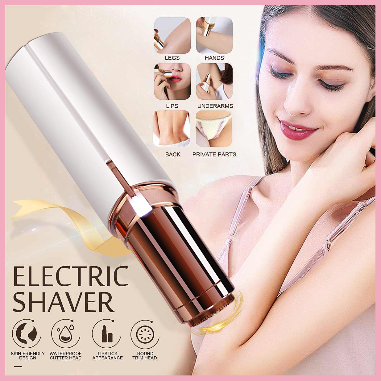 New Design] Facial Body Hair Remover for Women, Mini Lipstick Hair Epilator  for Smooth Skin & Makeup, Full Hair Removal for Face Arms Legs Beauty Peach  Fuzz, Painless Electric Hair Shaver for
