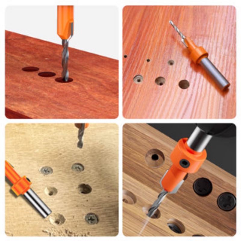8/10MM Shank HSS Countersink Drill Bit Woodworking Router Bit set Milling Cutter Screw Extractor Remon Demolition Wood Drilling