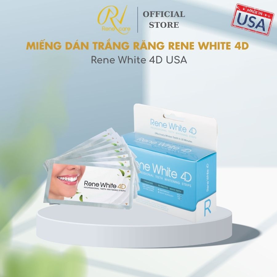 Miếng dán trắng răng Rene White 4D USA Giải pháp trắng răng hiệu quả, an