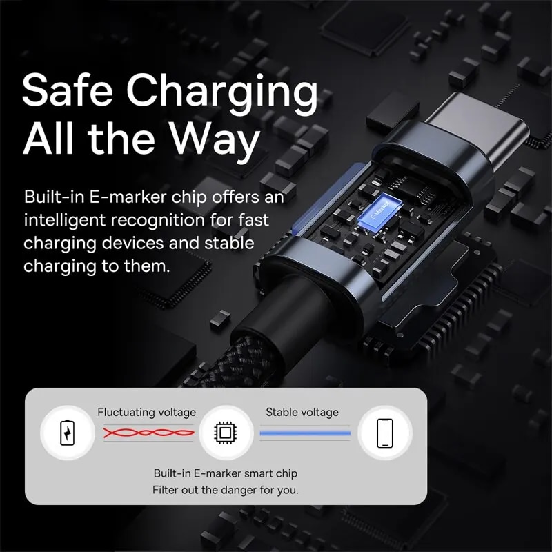 Baseus 100W USB C To Type C Cable For iPhone 15 Plus Pro Max PD Fast Charging Charger Cable Data Cord For Macbook Xiaomi Samsung t6jqag