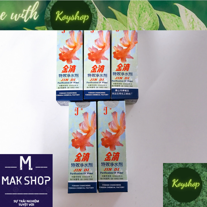 Combo 5 chai jindi làm trong nước cho hồ cá cảnh, bể thủy sinh, tạo môi trường sống lý tưởng cho cá