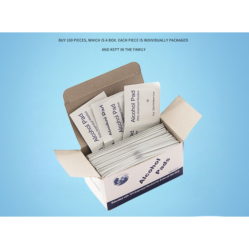 Hộp 100 miếng bông tẩm cồn Alcohol Pad