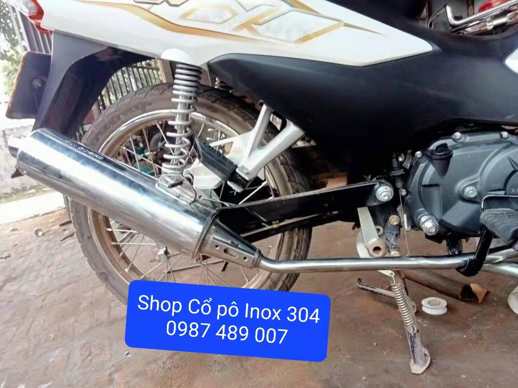 Cổ pô Wave A110/100 Độ lắp pô rsx, inox 304, phi 22