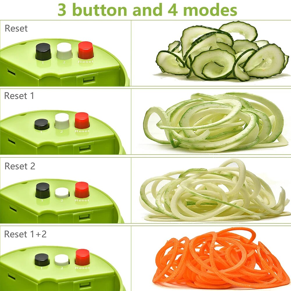 【Worth-Buy】 4 In 1 Spiralizer Vegetable Grater Portable Handheld Veggie Slicer Kitchen Necessaries Adjustable Cutter Salad Creative Tools