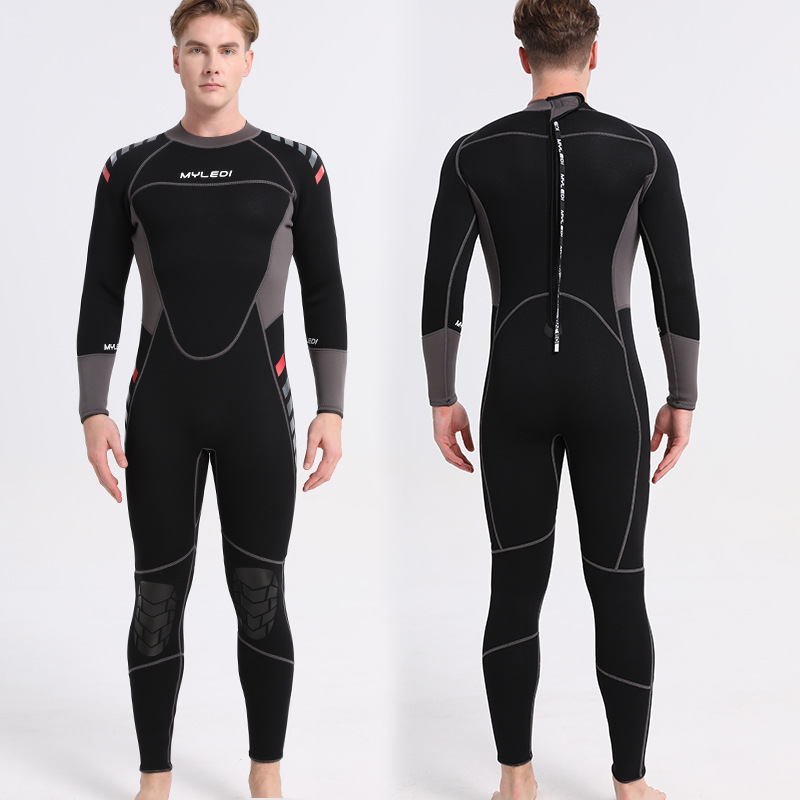 LOCO FISH 3mm conjoined diving clothes Dive clothing chlorite rubber cold -proof and warm -keeping men's submersible swimsuit