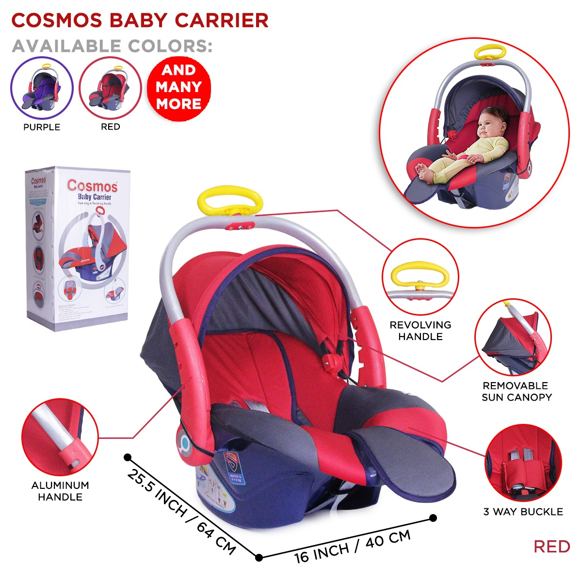 Merab Mall Cosmos Baby Carry Cot Rocker with Sun Canopy baby carry cot ...