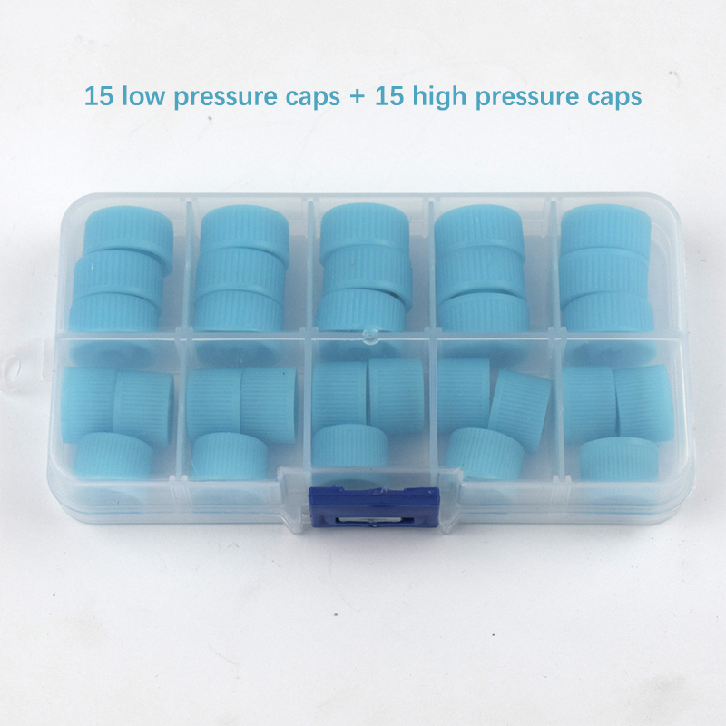 30-Piece AC Refrigerant Port Replacement Kit - High & Low Side Port Caps With Seals For Car Air Conditioning Systems