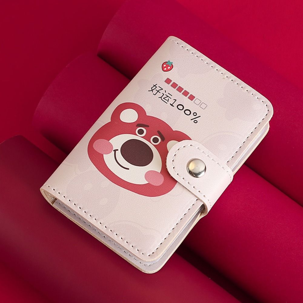 MMLUCK Cartoon Students For Men Bus Bear For Women Credit Card Access Control Card Storage Cover Korean Card Case Strawberry Bear Card Holders