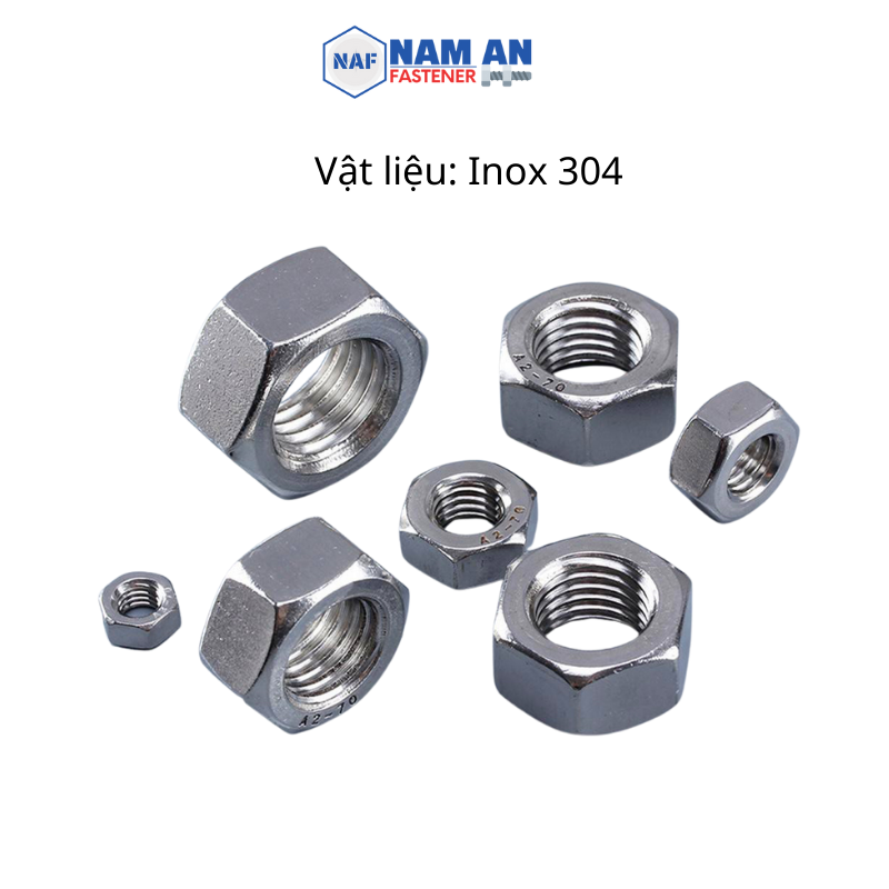 50 con đai ốc inox 304 m6, m8, đai ốc lục giác inox, ê cu inox 304