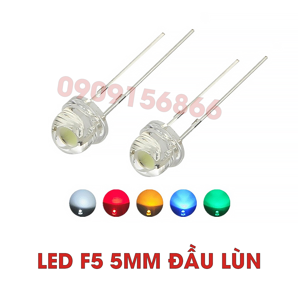 Đèn led phi 5 f5 5mm lùn (combo 10 led)