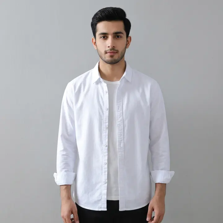New Stylish Trendy Cotton Oxford Long Sleeve Casual Shirt For Men