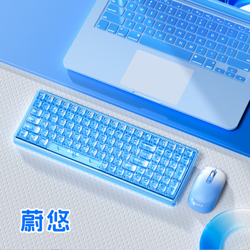 ShenZhenShiXinGuangHeng Wolf Spider Qiao Wireless Transparent Mechanical Touch Keyboard Office Computer Laptop Key Mouse Cover Basic Keyboards