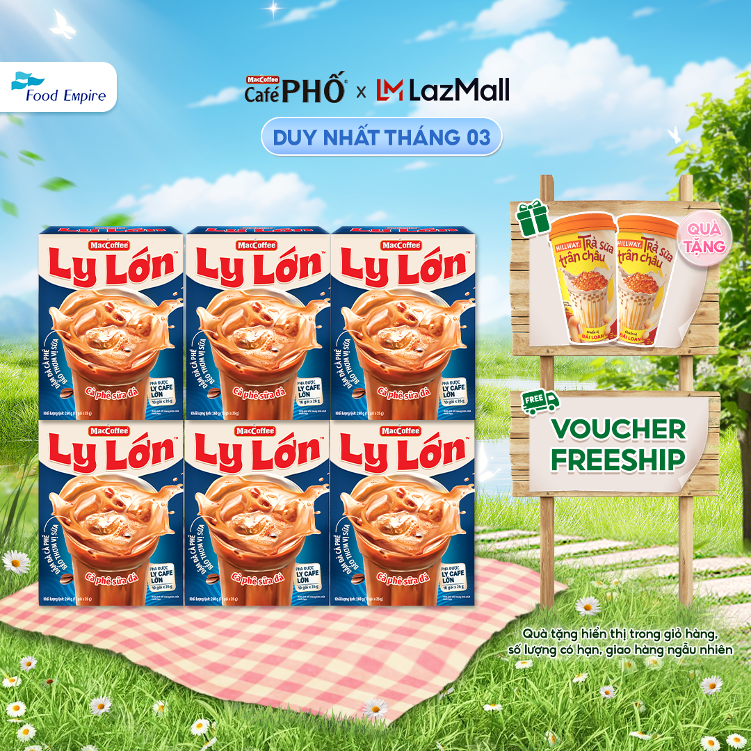 Combo 6 hộp Cà phê Ly Lớn - Maccoffee (hộp 10 gói x 26g)