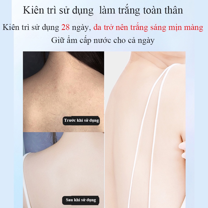 Kem dưỡng trắng cơ thể Niacinamide 300ml dưỡng ẩm da làm trắng da toàn thân không gây kích Làm trắng nhanh chóng