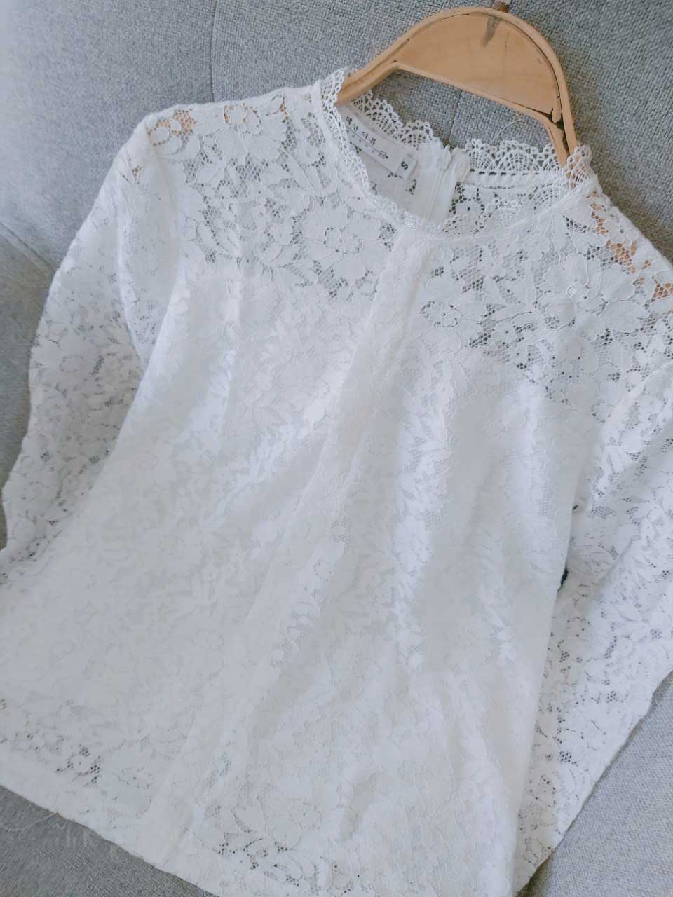 Áo ren trắng công sở ARN38 có lót trong mềm mát