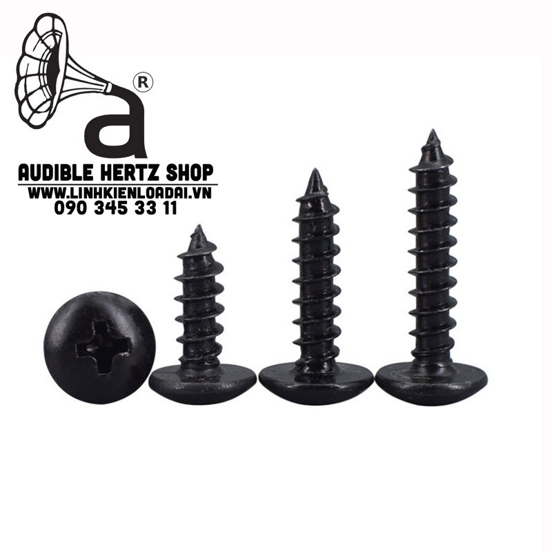 Vít gỗ đầu dù 4 cạnh bắt loa mạ kẽm M3, M4 (Combo 20 con)