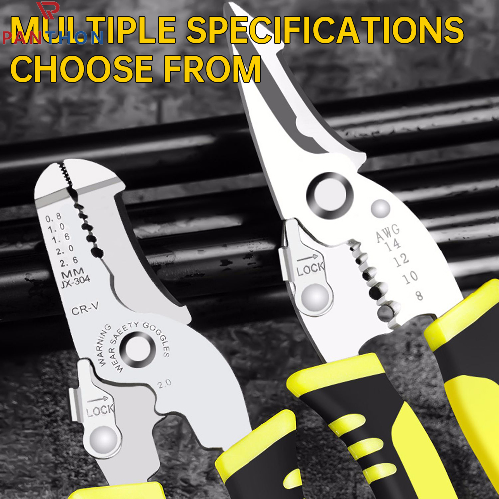 【💕Ready Stock🎉】PANTHON Wire Stripping Pliers For Electricians Multifunctional Cutting Pliers For Cables,Wire Pulling Pliers Wire Pressing Pliers Crimping Pliers Terminal Pli