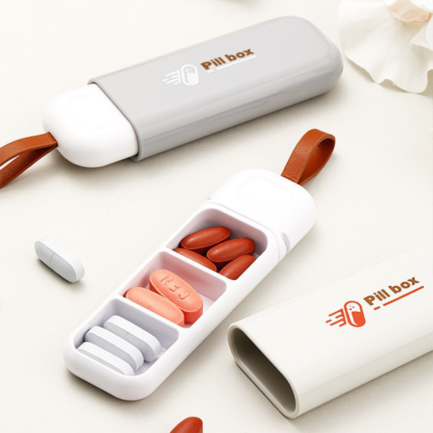 Xách tay mini Pill Divider hộp 3 hộp chia phần thuốc cho không thấm nước Pill trường hợp Organizer Dispenser 7 ngày hộp lưu trữ thuốc