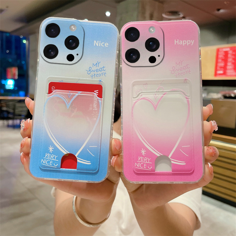 Phone cover iphone 16 Back case Card Holder Wallet Be LoveTransparent Soft Case For iphone 16Pro max Phone cases.