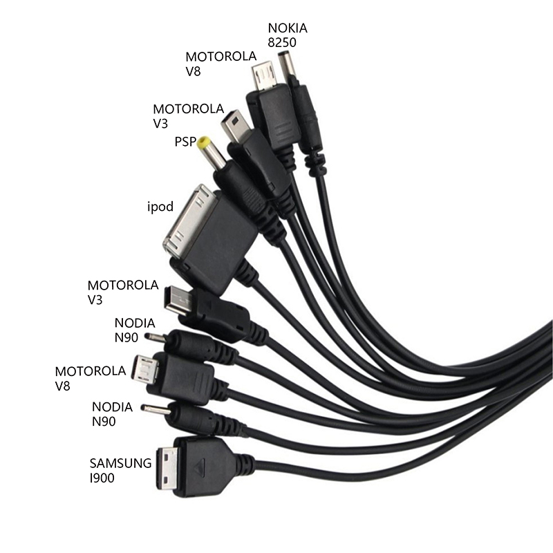 Tanhaigang32441 đa cáp cài Sạc Bộ chuyển đổi USB dữ liệu cáp cuộn dây 10 trong 1 USB đa chức năng Cáp truyền dữ liệu phổ