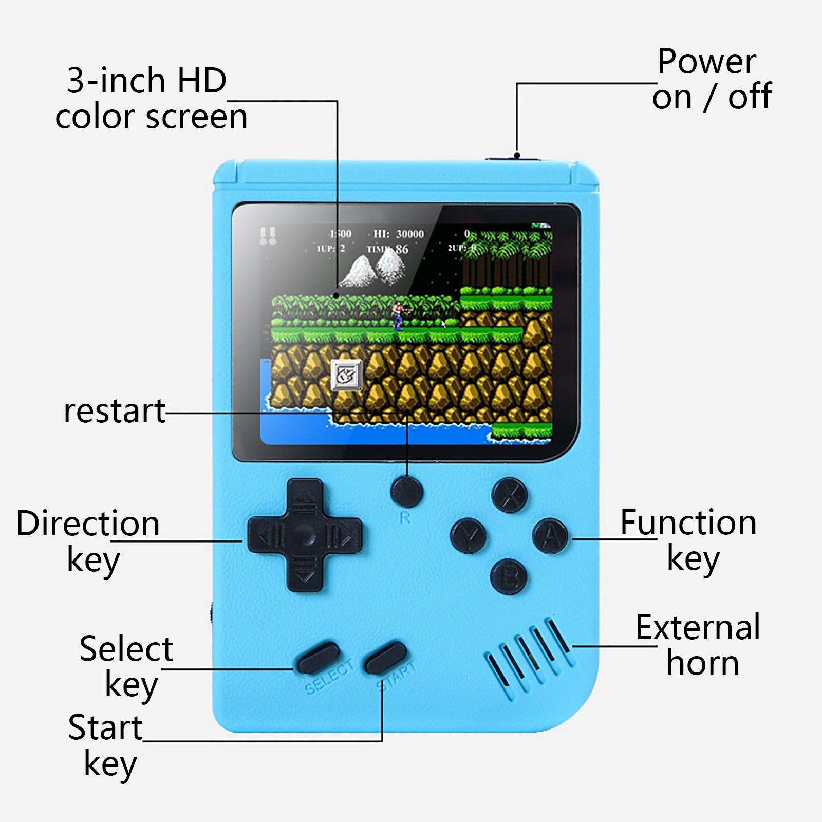 Graceful Mini 500 in 1 Handheld Game Portable retro game console advanced player Boy Game