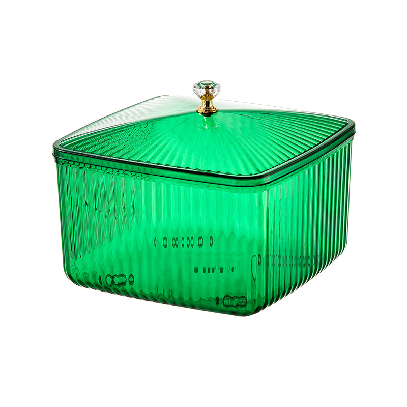 Desktop dried fruit storage box, light luxury living room snack tray with cover, dustproof candy box, fruit storage box, dried fruit box