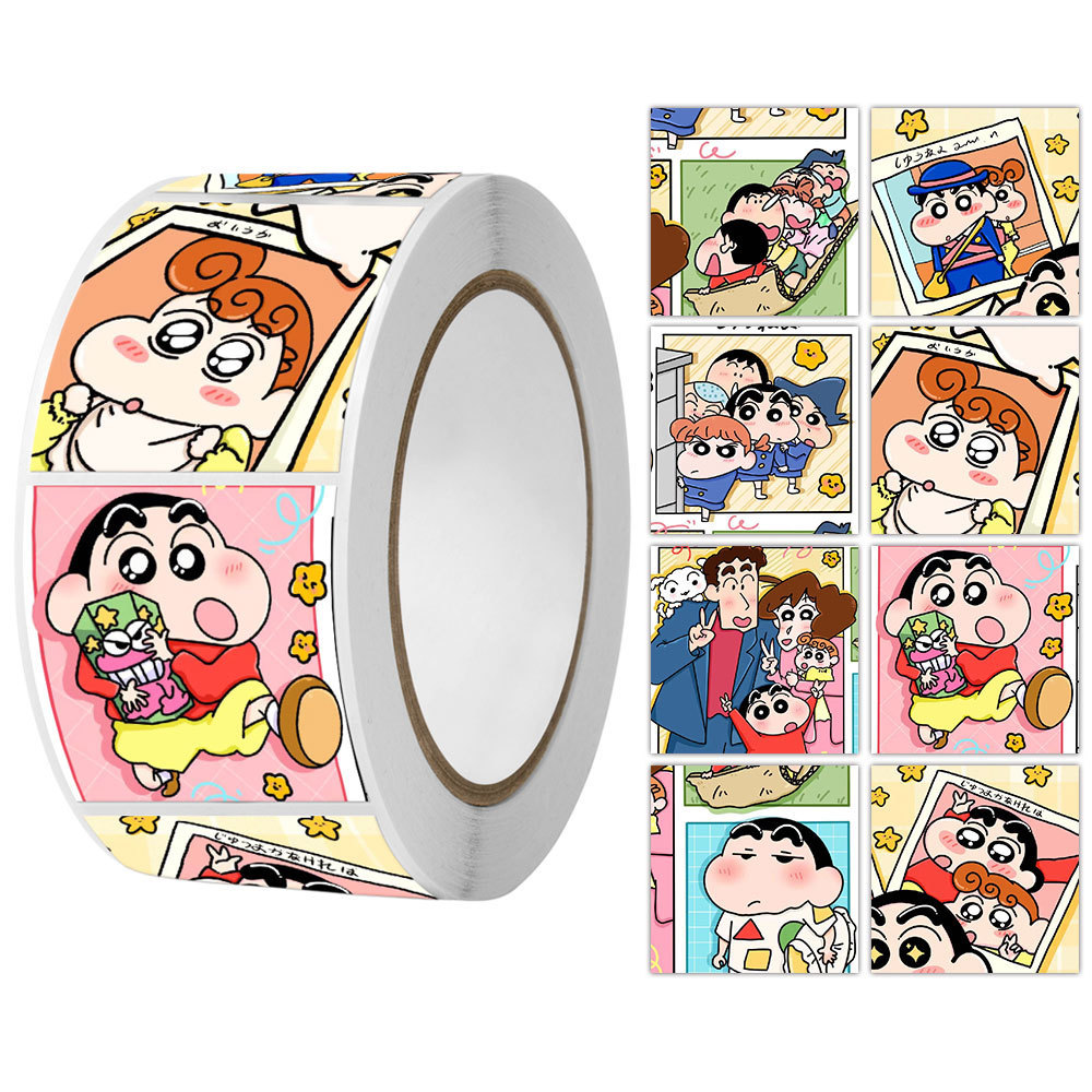 500 Stickers Crayon Shinchan Volume Stickers Ins Cute Cartoon Hand Account Sealing Stickers Decorative Children's Stickers