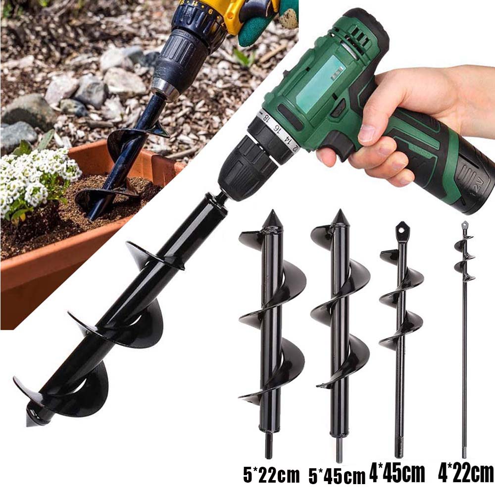 INAPO Garden Digging Flower Power Gardening Supplies Earth Drill Flower Planter Digging Auger Spiral Drill Bit Ground Drill