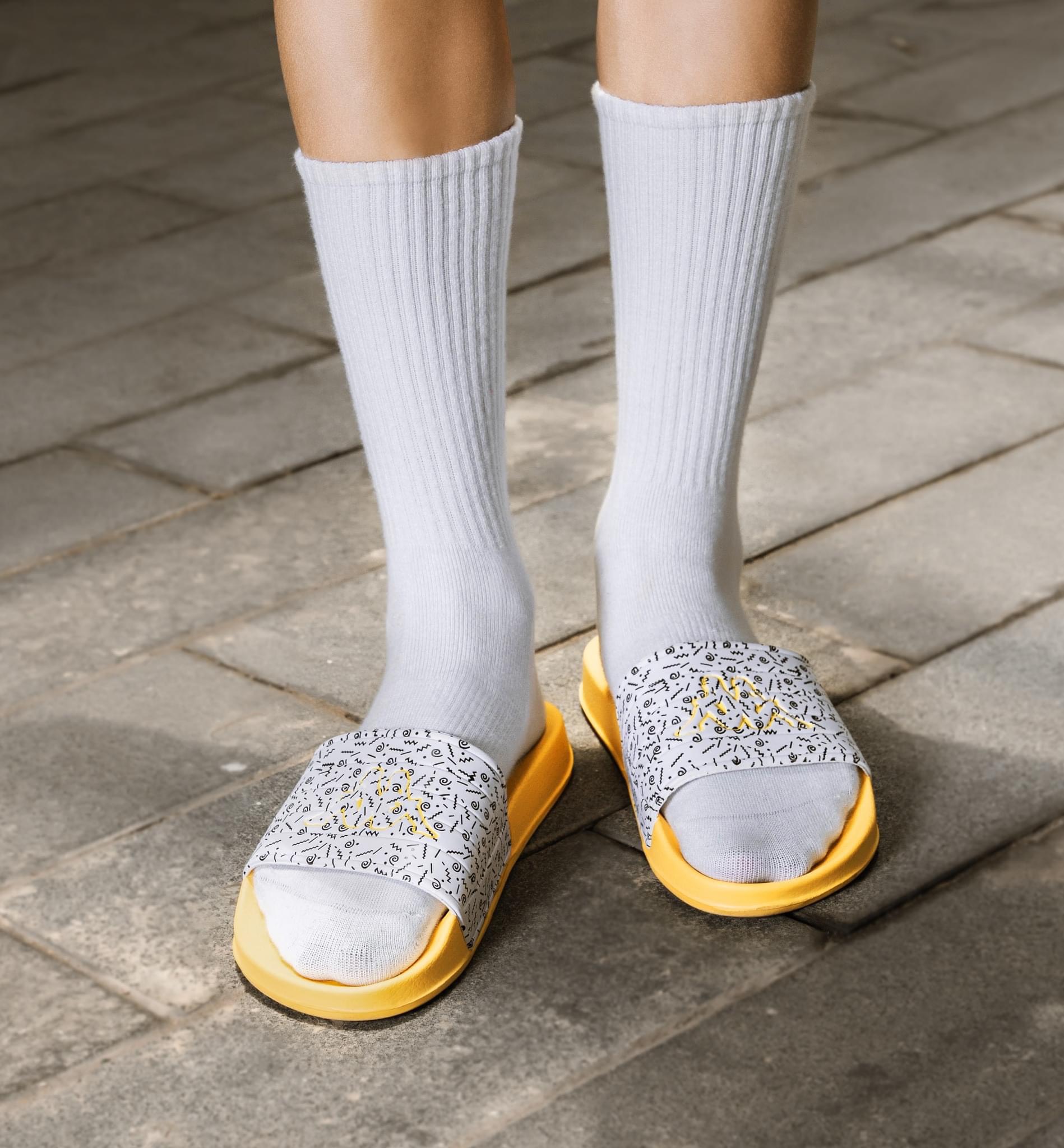 Tất dài vớ Nam Nữ Trơn Trắng Đen Basic Cotton