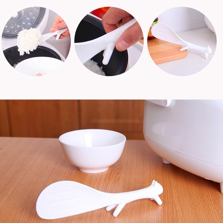 [HCM]Muỗng, Thìa xới cơm lúa mạch hình con sóc