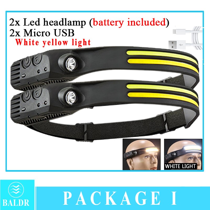 Head Led Light Or Headlight Type-C Rechargeable Head Torch Light Front Led Head Flashlight Super Bright Waterproof Headlamp