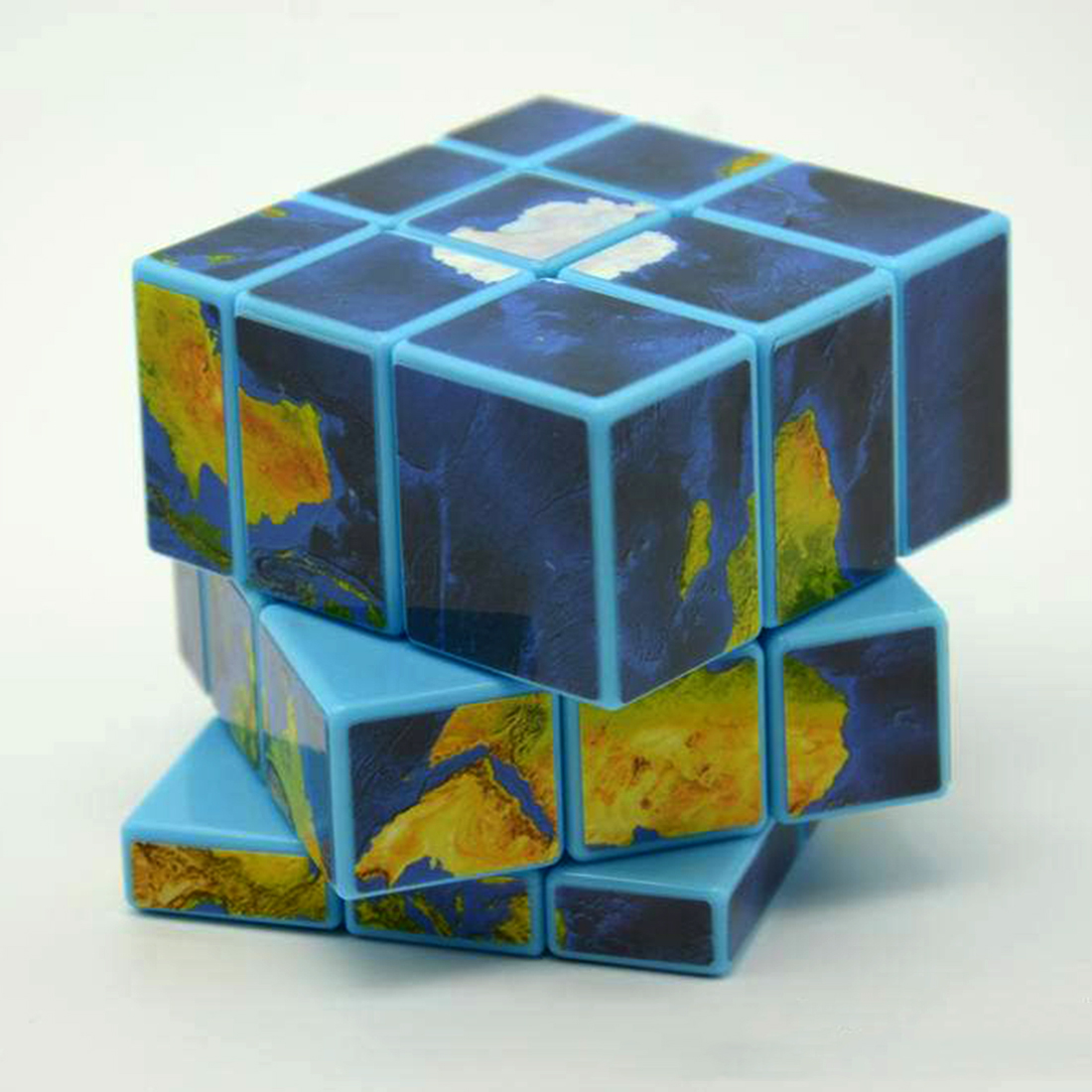 【SkinHorizon】Fangge 3x3x3 Mirror Blocks Earth Map Sticker Magic Cube ...