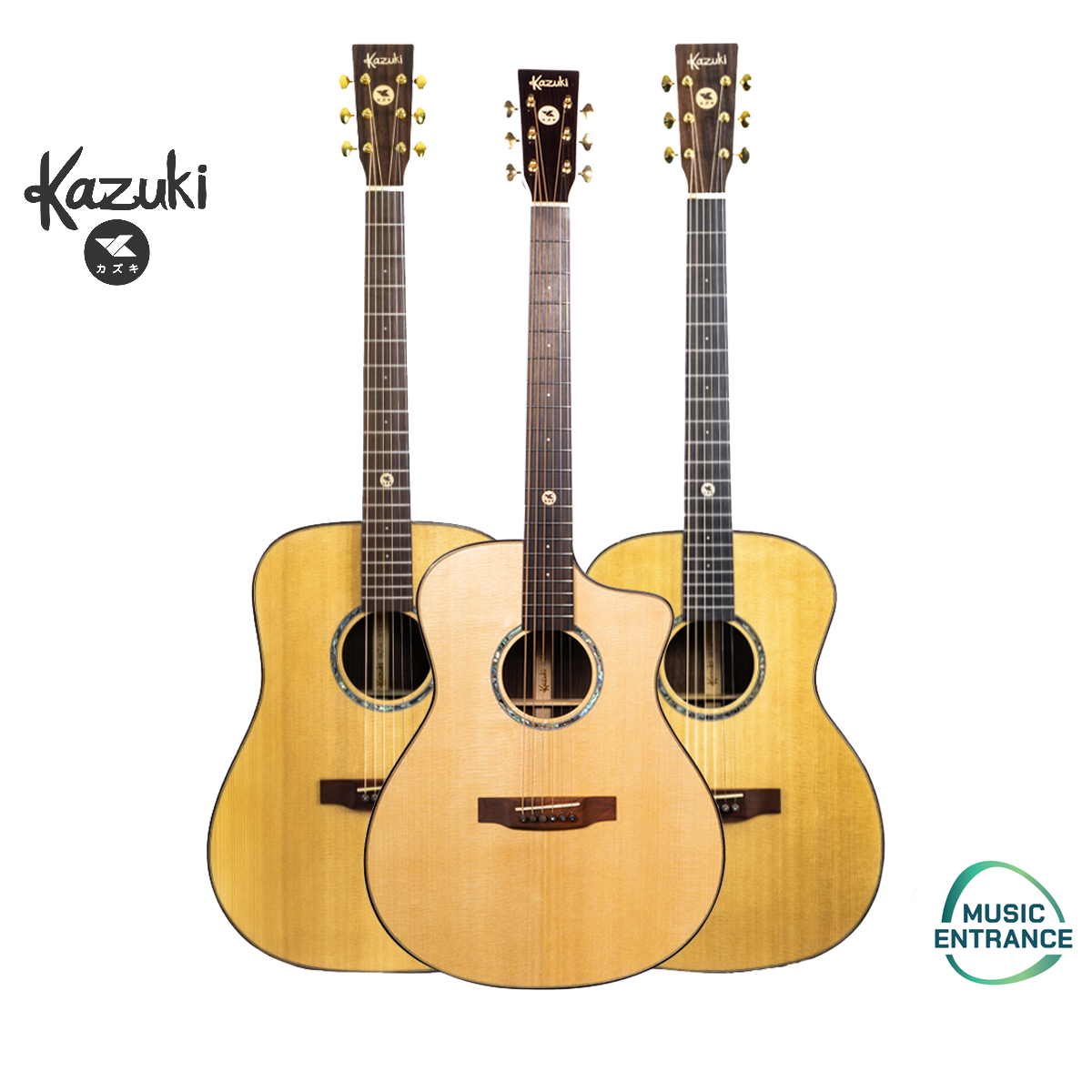 Kazuki ALL SOUL 2 Series Rosewood  กีต้าร์โปร่ง Acoustic Guitar All Solid ไม้แท้ทั้งตัว แถมฟรี กระเป๋าบุฟองน้ำ