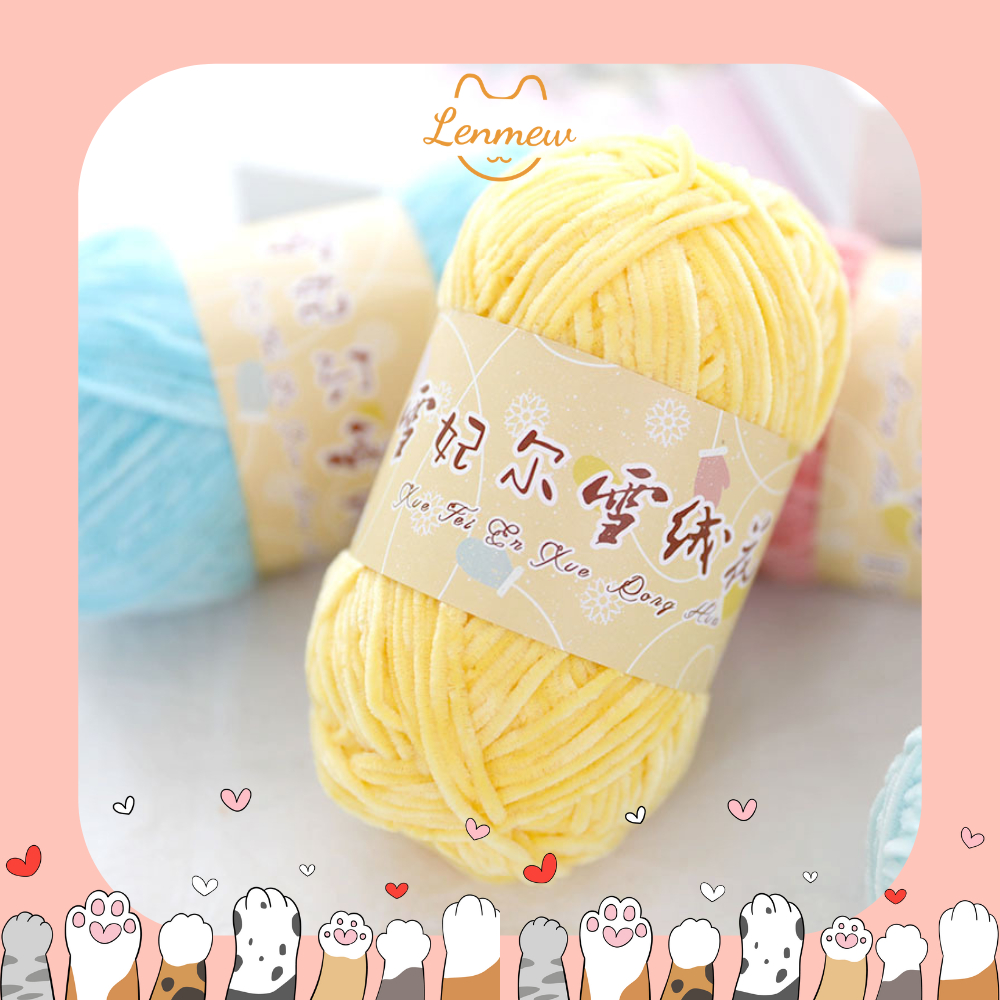 Len Nhung 2mm (Cuộn 40G) Chuyên Dùng Móc Thú Bông