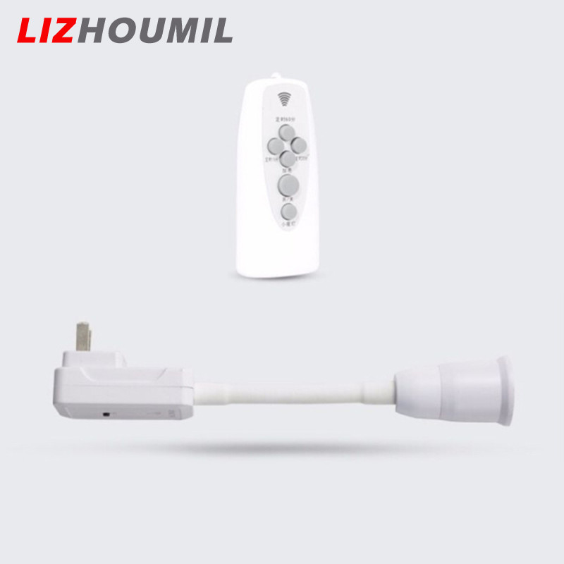 LIZHOUMIL E27 LED Remote Control Plug Lamp Holder Light Base for Night Light Bedside Lamp (without Light Source)