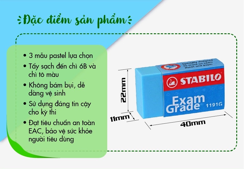 Gôm màu viên trung STABILO Exam Grade (ER191G)